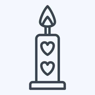 Simge Candle. Sevgililer Günü sembolüyle ilgili. Sıra tarzı. Basit dizayn edilebilir. Basit resimleme