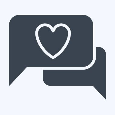 Simgesel Romantik Sohbet. Sevgililer Günü sembolüyle ilgili. Kabartma tarzı. Basit dizayn edilebilir. Basit resimleme