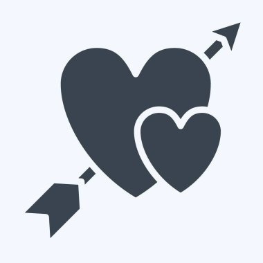 Simge Aşk Tanrısı. Sevgililer Günü sembolüyle ilgili. Kabartma tarzı. Basit dizayn edilebilir. Basit resimleme