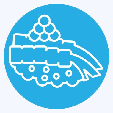 Simge Amaebi. Suşi sembolüyle ilgili. Mavi gözlü. Basit dizayn edilebilir. Basit resimleme