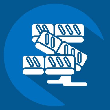 Simge Somon. Suşi sembolüyle ilgili. Uzun gölge tarzı. Basit dizayn edilebilir. Basit resimleme