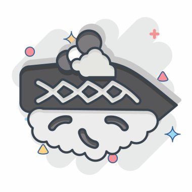 Icon Kohada. Suşi sembolüyle ilgili. Çizgi roman. Basit dizayn edilebilir. Basit resimleme