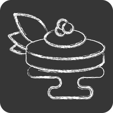 Simge Ankimo. Suşi sembolüyle ilgili. Tebeşir stili. Basit dizayn edilebilir. Basit resimleme