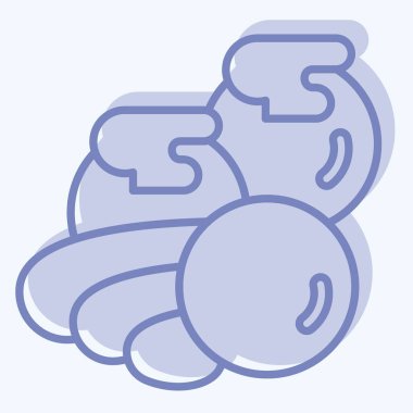 Simge Tako. Suşi sembolüyle ilgili. İki ton stili. Basit dizayn edilebilir. Basit resimleme