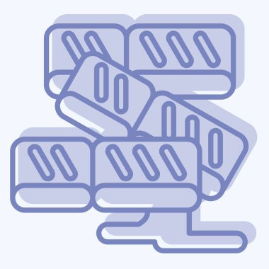 Simge Somon. Suşi sembolüyle ilgili. İki ton stili. Basit dizayn edilebilir. Basit resimleme