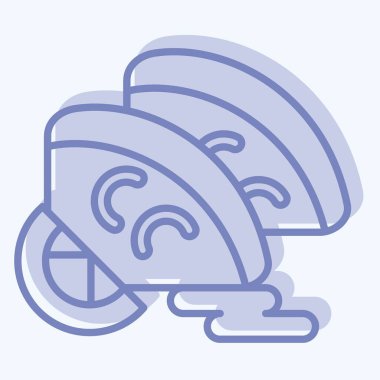 İcon Hamachi. Suşi sembolüyle ilgili. İki ton stili. Basit dizayn edilebilir. Basit resimleme