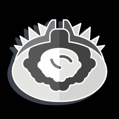 Icon Kani Miso. Suşi sembolüyle ilgili. Parlak bir stil. Basit dizayn edilebilir. Basit resimleme