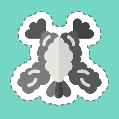 Etiket hattı Tempura 'yı kesti. Suşi sembolüyle ilgili. Basit dizayn edilebilir. Basit resimleme