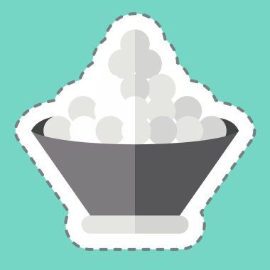 Etiket çizgisi Tobiko 'yu kesti. Suşi sembolüyle ilgili. Basit dizayn edilebilir. Basit resimleme