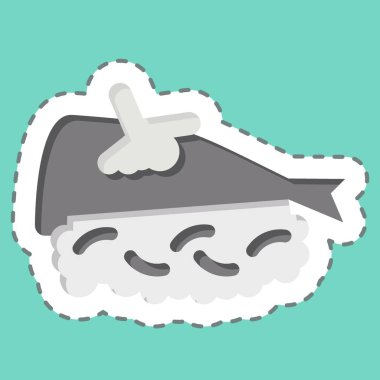 Etiket çizgisi Iwashi 'yi kesti. Suşi sembolüyle ilgili. Basit dizayn edilebilir. Basit resimleme