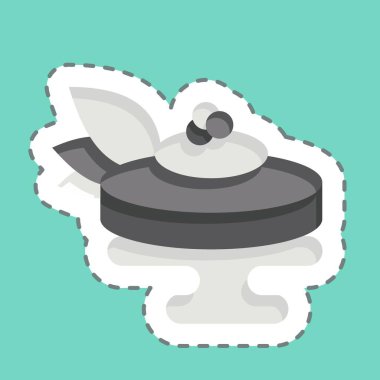 Etiket çizgisi Ankimo 'yu kesti. Suşi sembolüyle ilgili. Basit dizayn edilebilir. Basit resimleme