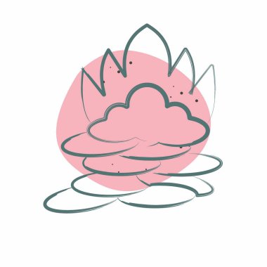 İkon Shirasu. Suşi sembolüyle ilgili. Renkli Leke Biçimi. Basit dizayn edilebilir. Basit resimleme