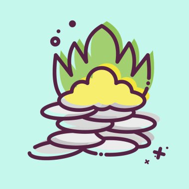 İkon Shirasu. Suşi sembolüyle ilgili. MBE tarzı. Basit dizayn edilebilir. Basit resimleme