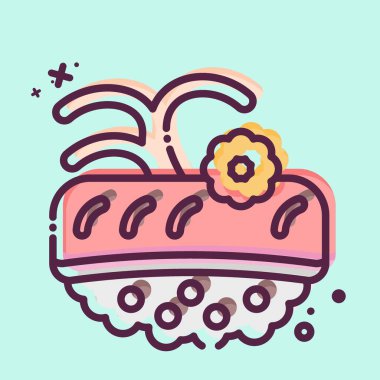 İkon Ike. Suşi sembolüyle ilgili. MBE tarzı. Basit dizayn edilebilir. Basit resimleme