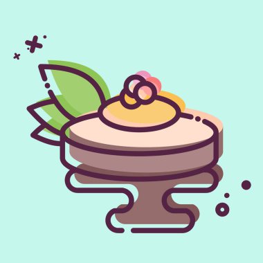 Simge Ankimo. Suşi sembolüyle ilgili. MBE tarzı. Basit dizayn edilebilir. Basit resimleme