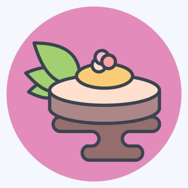 Simge Ankimo. Suşi sembolüyle ilgili. renk arkadaşı stili. Basit dizayn edilebilir. Basit resimleme