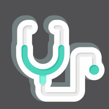 Etiketli steteskop. Dünya Kanseri sembolüyle ilgili. Basit dizayn edilebilir. Basit resimleme