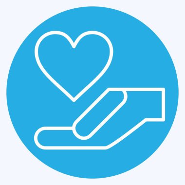 Simge Desteği. Dünya Kanseri sembolüyle ilgili. Mavi gözlü. Basit dizayn edilebilir. Basit resimleme