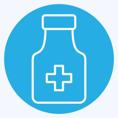 Icon İlaç 1, Dünya Kanser Sembolü ile ilgili. Mavi gözlü. Basit dizayn edilebilir. Basit resimleme