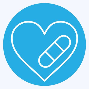 İkon tedavisi. Dünya Kanseri sembolüyle ilgili. Mavi gözlü. Basit dizayn edilebilir. Basit resimleme