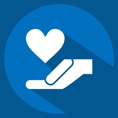 Simge Desteği. Dünya Kanseri sembolüyle ilgili. Uzun gölge tarzı. Basit dizayn edilebilir. Basit resimleme