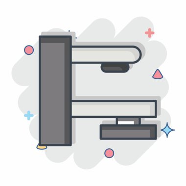 Simge Radyoterapisi. Dünya Kanseri sembolüyle ilgili. Çizgi roman. Basit dizayn edilebilir. Basit resimleme