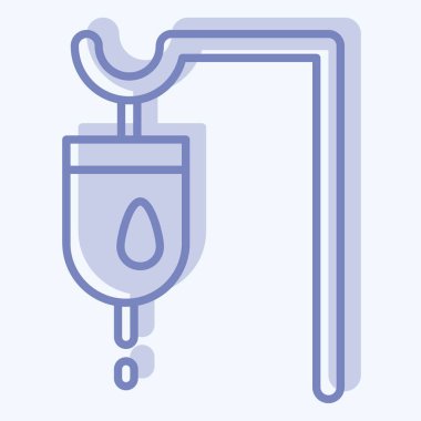 Icon Travenous Saline. Dünya Kanseri sembolüyle ilgili. İki ton stili. Basit dizayn edilebilir. Basit resimleme