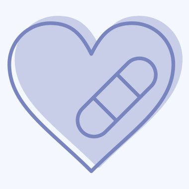 İkon tedavisi. Dünya Kanseri sembolüyle ilgili. İki ton stili. Basit dizayn edilebilir. Basit resimleme