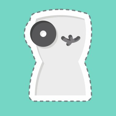 Çıkartma çizgisi göğüs kanserini kesti. Dünya Kanseri sembolüyle ilgili. Basit dizayn edilebilir. Basit resimleme