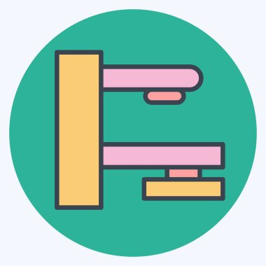 Simge Radyoterapisi. Dünya Kanseri sembolüyle ilgili. renk arkadaşı stili. Basit dizayn edilebilir. Basit resimleme