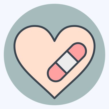 İkon tedavisi. Dünya Kanseri sembolüyle ilgili. renk arkadaşı stili. Basit dizayn edilebilir. Basit resimleme