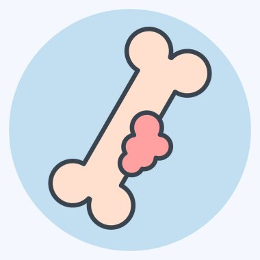 Simge Kemiği Kanseri. Dünya Kanseri sembolüyle ilgili. renk arkadaşı stili. Basit dizayn edilebilir. Basit resimleme