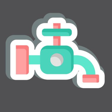 Çıkartma musluğu. Temizlik sembolüyle ilgili. Basit dizayn edilebilir. Basit resimleme