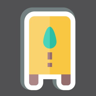 Çıkartma Islak Yer İşareti. Temizlik sembolüyle ilgili. Basit dizayn edilebilir. Basit resimleme