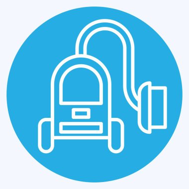 Simge Süpürge Temizleyici. Temizlik sembolüyle ilgili. Mavi gözlü. Basit dizayn edilebilir. Basit resimleme