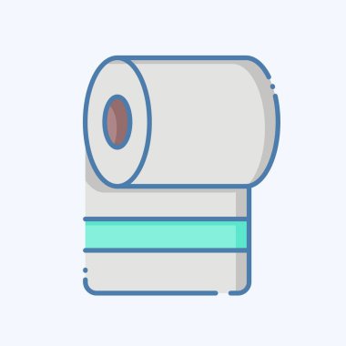 Simge Tuvalet Kağıdı. Temizlik sembolüyle ilgili. Karalama stili. Basit dizayn edilebilir. Basit resimleme