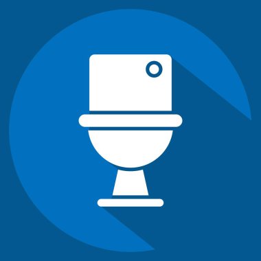 Simge Tuvaleti. Temizlik sembolüyle ilgili. Uzun gölge tarzı. Basit dizayn edilebilir. Basit resimleme