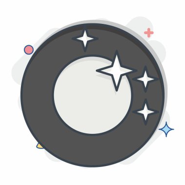 Simge göz kırpması. Temizlik sembolüyle ilgili. Çizgi roman. Basit dizayn edilebilir. Basit resimleme