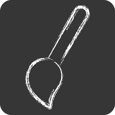 Simge paspası. Temizlik sembolüyle ilgili. Tebeşir stili. Basit dizayn edilebilir. Basit illüstrasyon 1