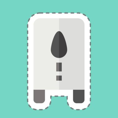 Çıkartma çizgisi ıslak zemin tabelasını kesti. Temizlik sembolüyle ilgili. Basit dizayn edilebilir. Basit resimleme