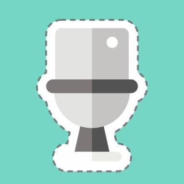 Çıkartma çizgisi tuvaleti kesmiş. Temizlik sembolüyle ilgili. Basit dizayn edilebilir. Basit resimleme