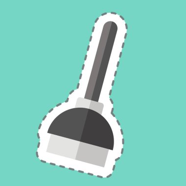 Çıkartma çizgisi Pompa 'yı kesti. Temizlik sembolüyle ilgili. Basit dizayn edilebilir. Basit resimleme