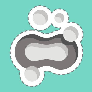 Çıkartma çizgisi Bubble 'ı kesti. Temizlik sembolüyle ilgili. Basit dizayn edilebilir. Basit resimleme