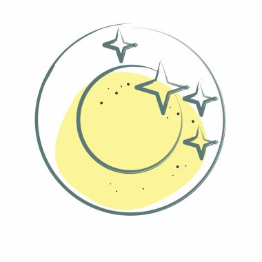 Simge göz kırpması. Temizlik sembolüyle ilgili. Renkli Leke Biçimi. Basit dizayn edilebilir. Basit resimleme