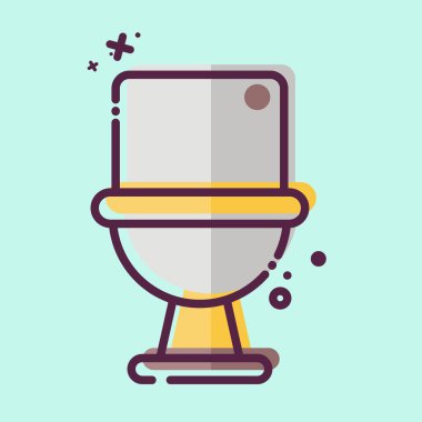 Simge Tuvaleti. Temizlik sembolüyle ilgili. MBE tarzı. Basit dizayn edilebilir. Basit resimleme