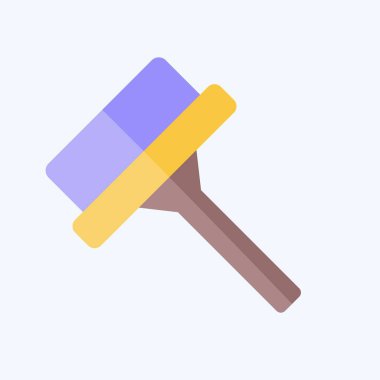 Simge sileceği. Temizlik sembolüyle ilgili. Düz stil. Basit dizayn edilebilir. Basit resimleme