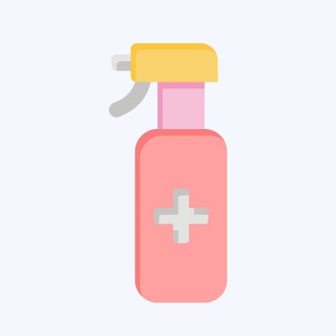 Simge spreyi. Temizlik sembolüyle ilgili. Düz stil. Basit dizayn edilebilir. Basit resimleme