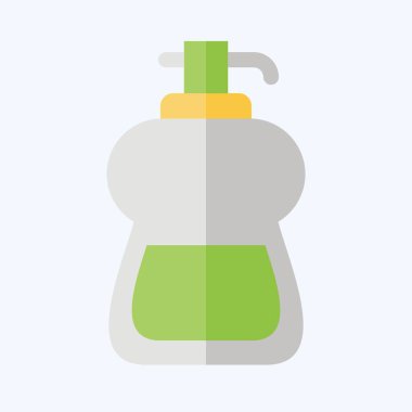 Simgesel Sıvı Sabun. Temizlik sembolüyle ilgili. Düz stil. Basit dizayn edilebilir. Basit resimleme
