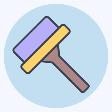 Simge sileceği. Temizlik sembolüyle ilgili. renk arkadaşı stili. Basit dizayn edilebilir. Basit resimleme