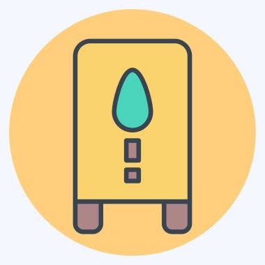 Simge Islak Yer İşareti. Temizlik sembolüyle ilgili. renk arkadaşı stili. Basit dizayn edilebilir. Basit resimleme